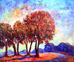 Herbsthirsch, Gemälde, Acryl auf Leinwand