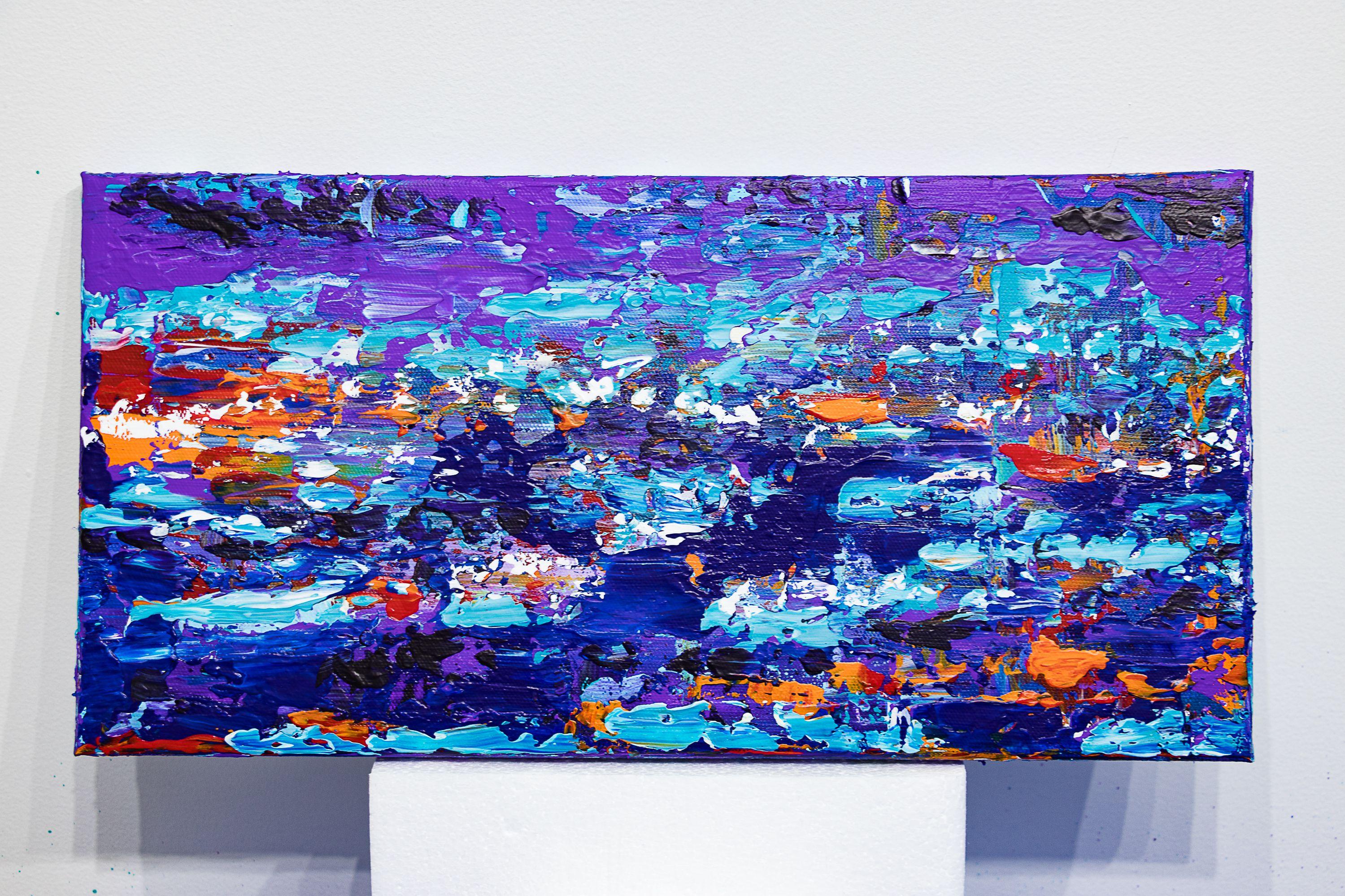 Boats on water - abstract Seascape, Painting, Acrylic on Canvas For Sale 1