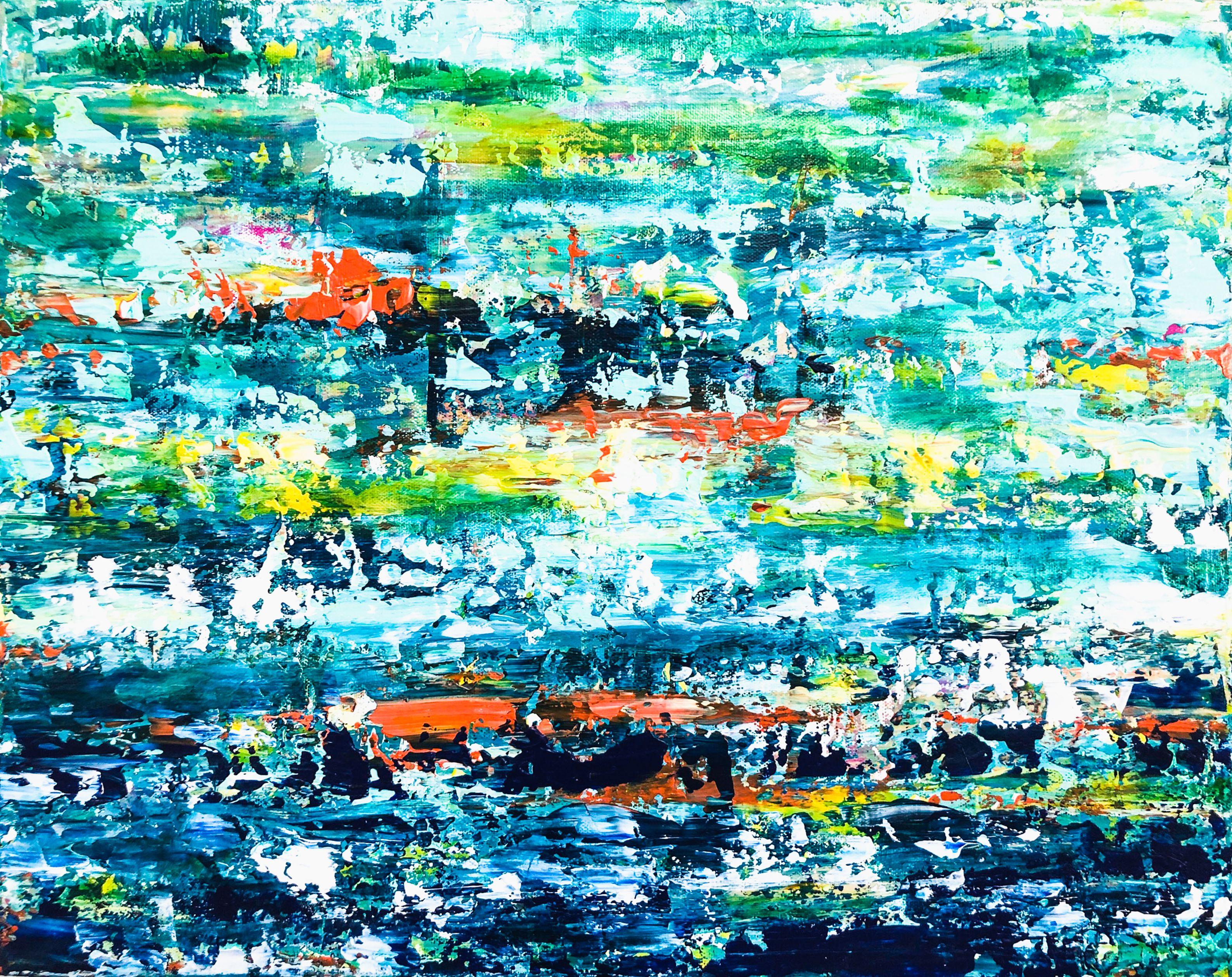Cristina Stefan Abstract Painting - Costa Daurada - Abstract seascape, Painting, Acrylic on Canvas