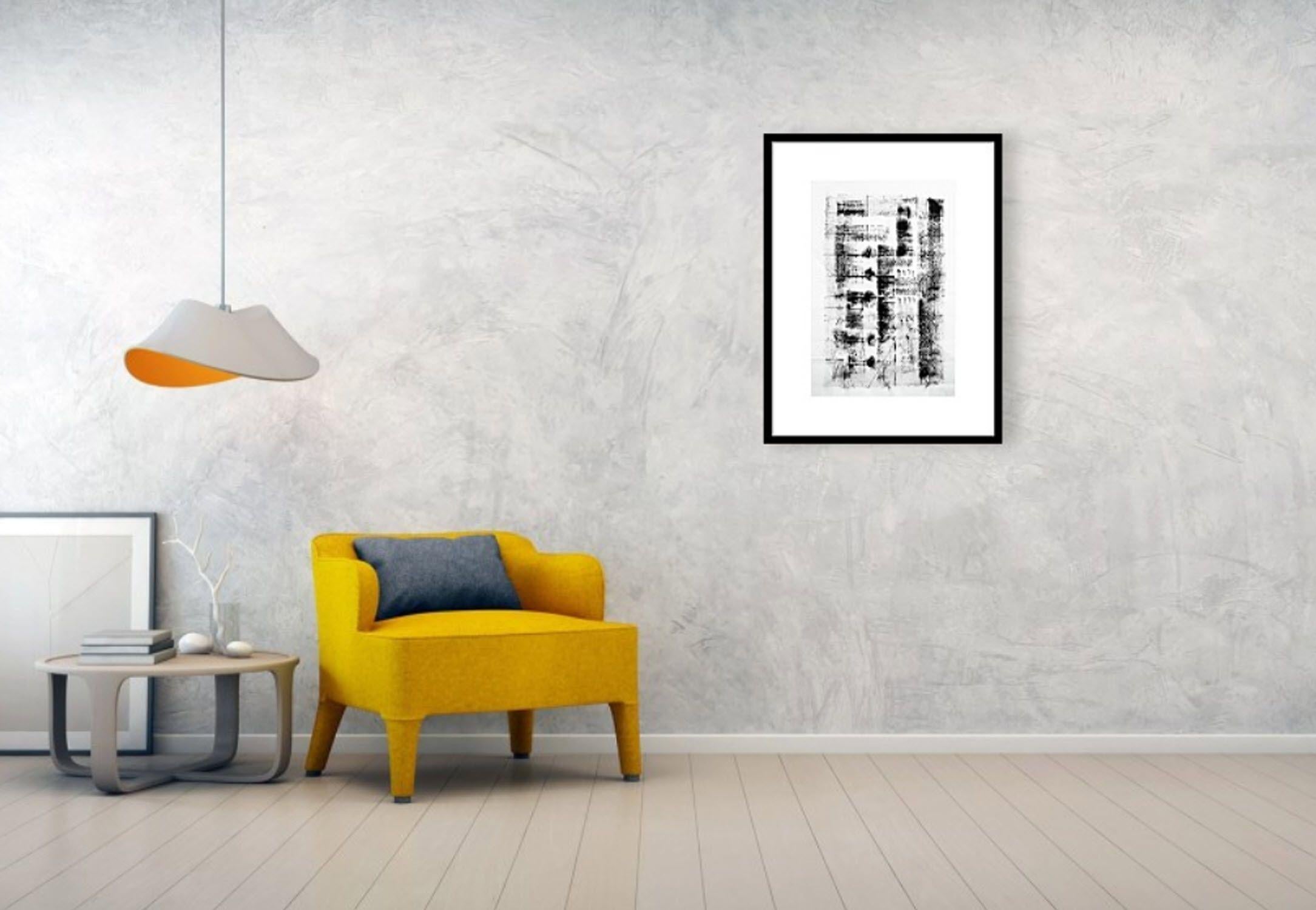 Codici mnemonici #001    Questo quadro astratto originale è realizzato con pittura acrilica su carta che è stata precedentemente piegata e dispiegata prima dell'applicazione della pittura acrilica.    In origine, il titolo di questo dipinto si