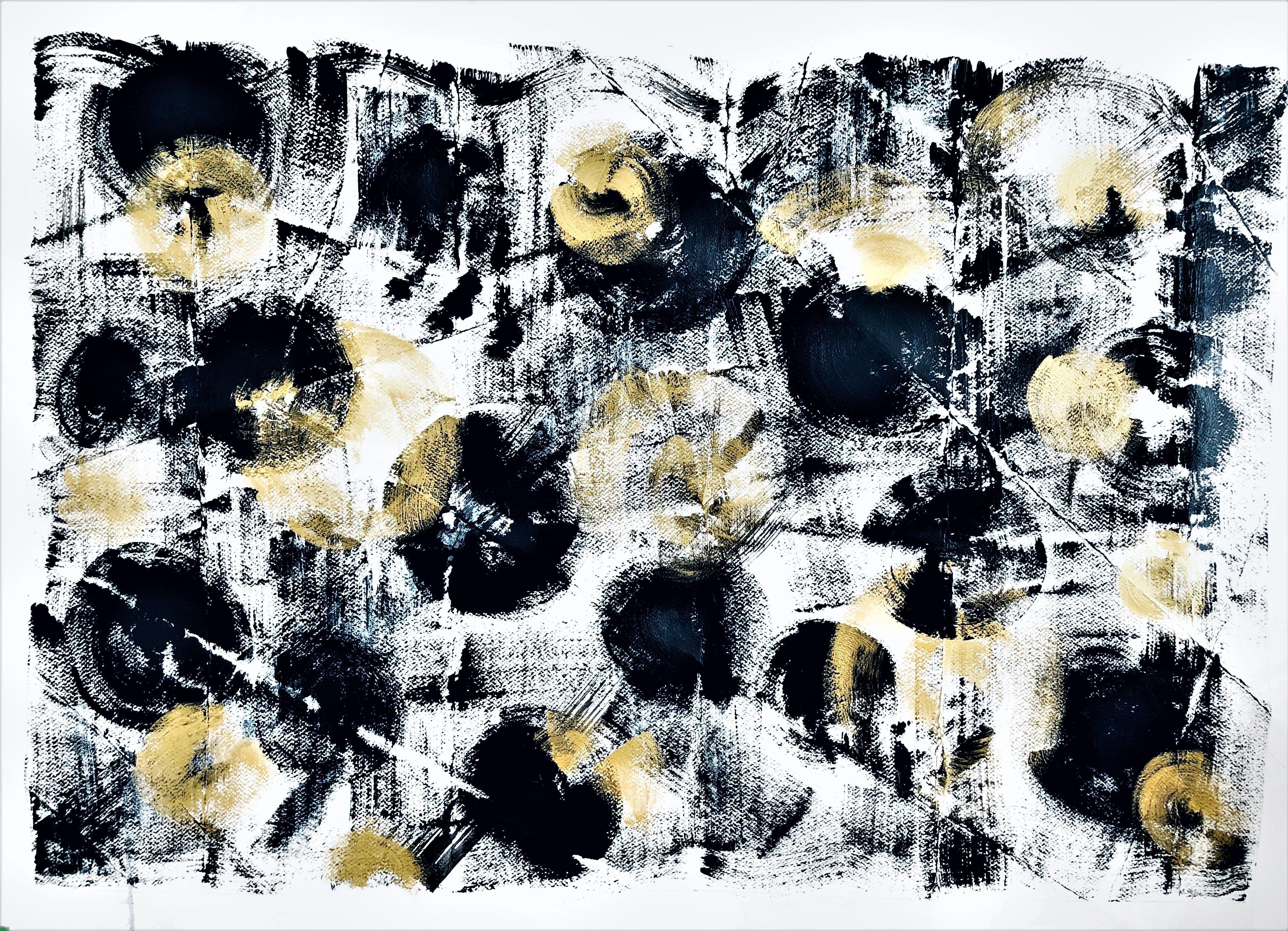 Gemälde, Acryl auf Papier, Gemälde Nr. 005 "Mnemonic Codes" – Painting von Cristina Stefan