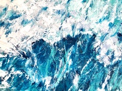 Meeresansicht vom Himmel – Meereslandschaft, Gemälde, Acryl auf Leinwand