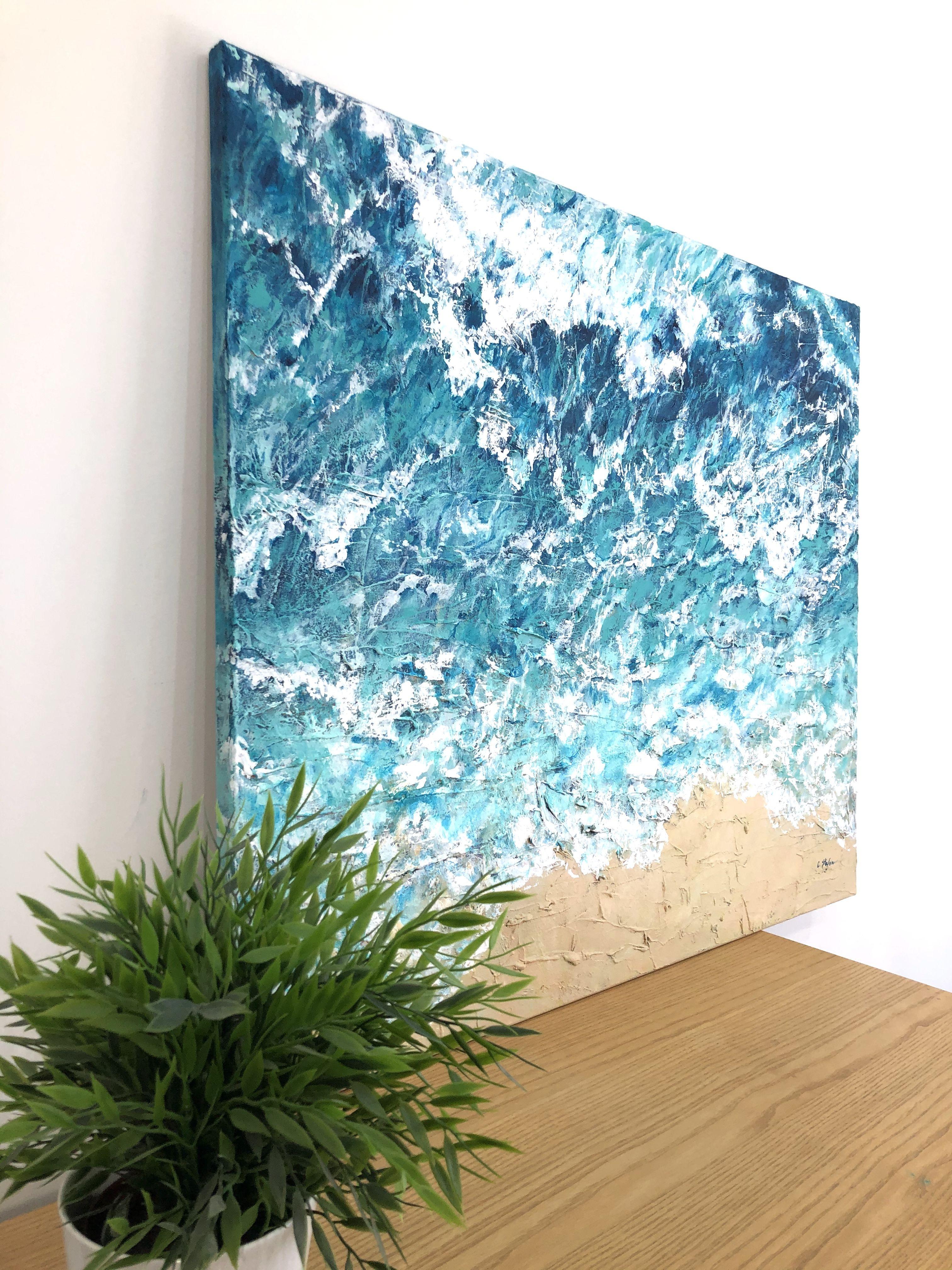 Ocean view from the sky - seascape, Painting, Acrylic on Canvas For Sale 2