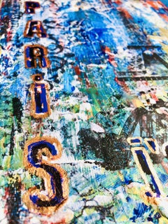 Paris, j'adore! with the Eiffel Tower, Painting, Acrylic on Canvas
