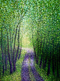 Path in the Green Forest, peinture, acrylique sur toile