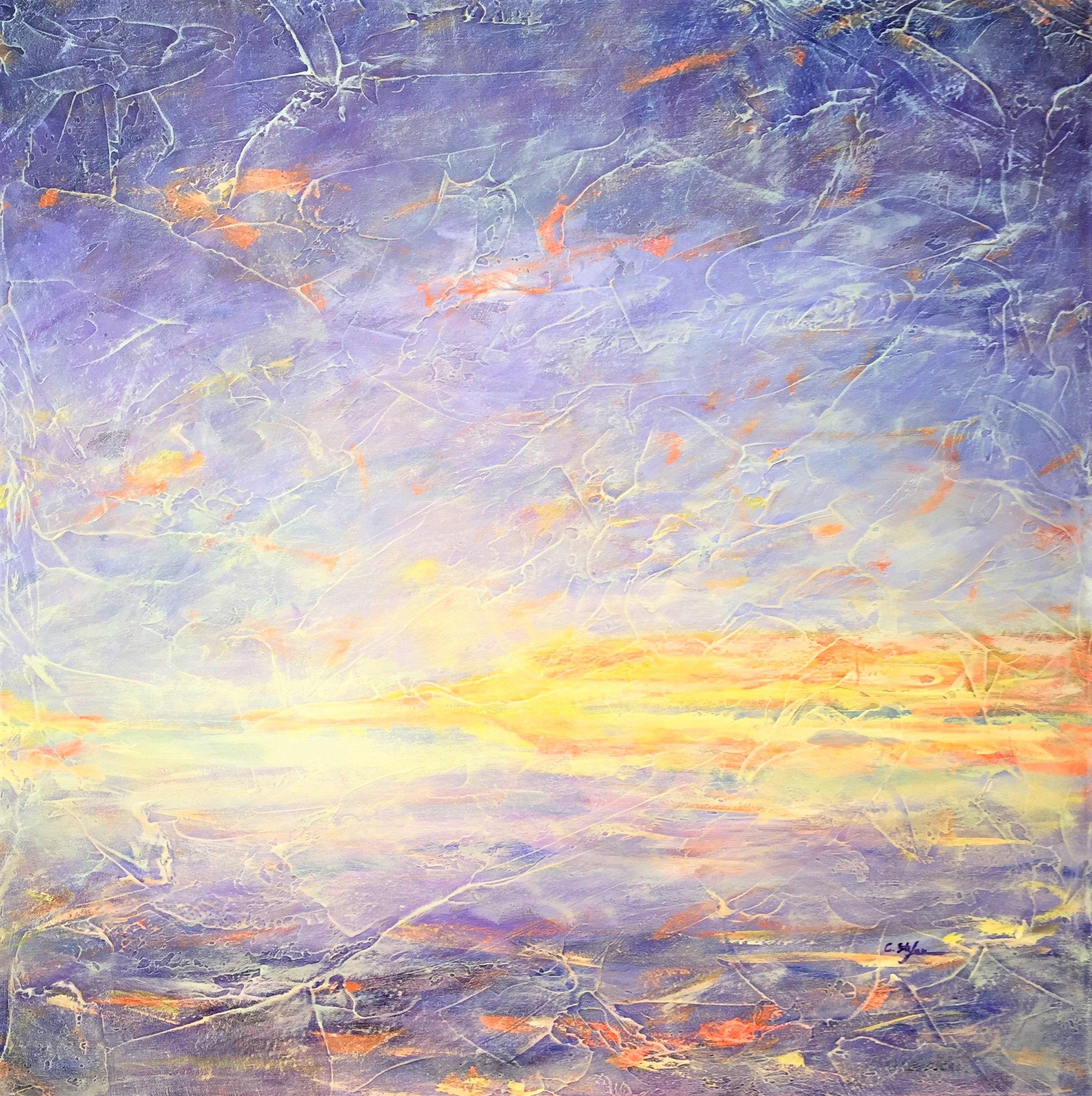 Paysage marin - Bliss, peinture, acrylique sur toile - Painting de Cristina Stefan