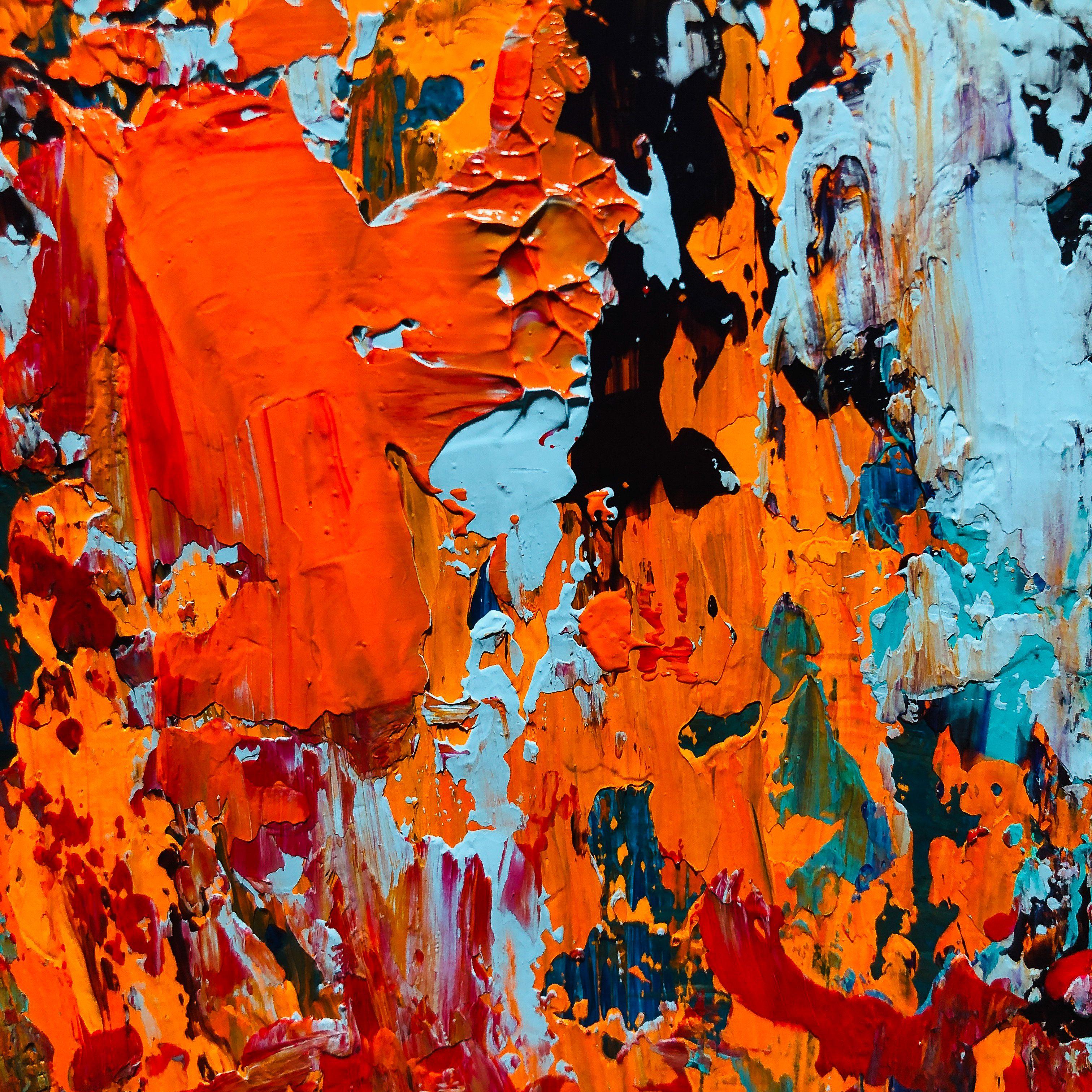 Contrasti stagionali, Pittura, Acrilico su tela - Abstract Painting Arancia di Cristina Stefan