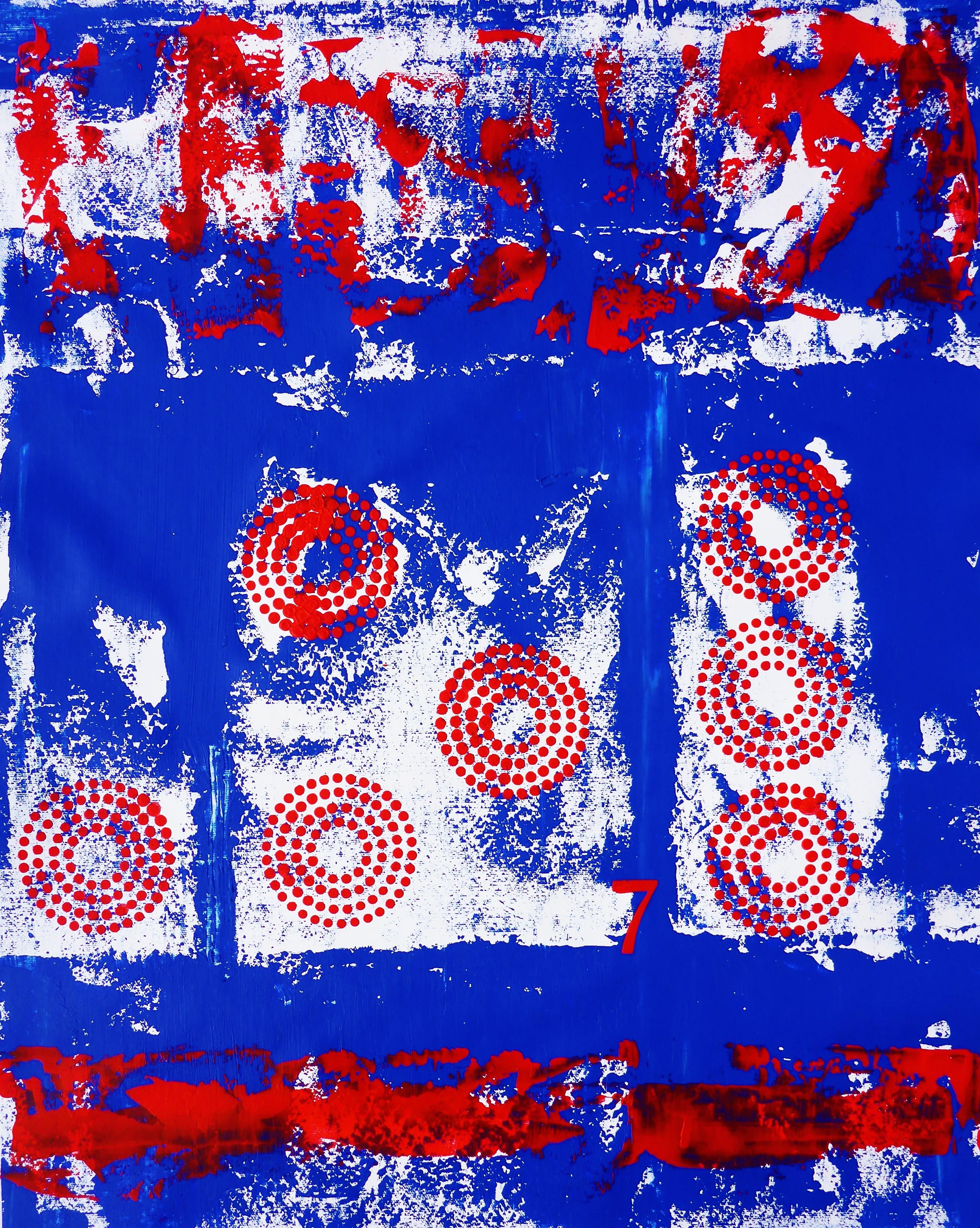 Abstract Painting Cristina Stefan - Sept - Abstract Bleu, Peinture, Acrylique sur Toile