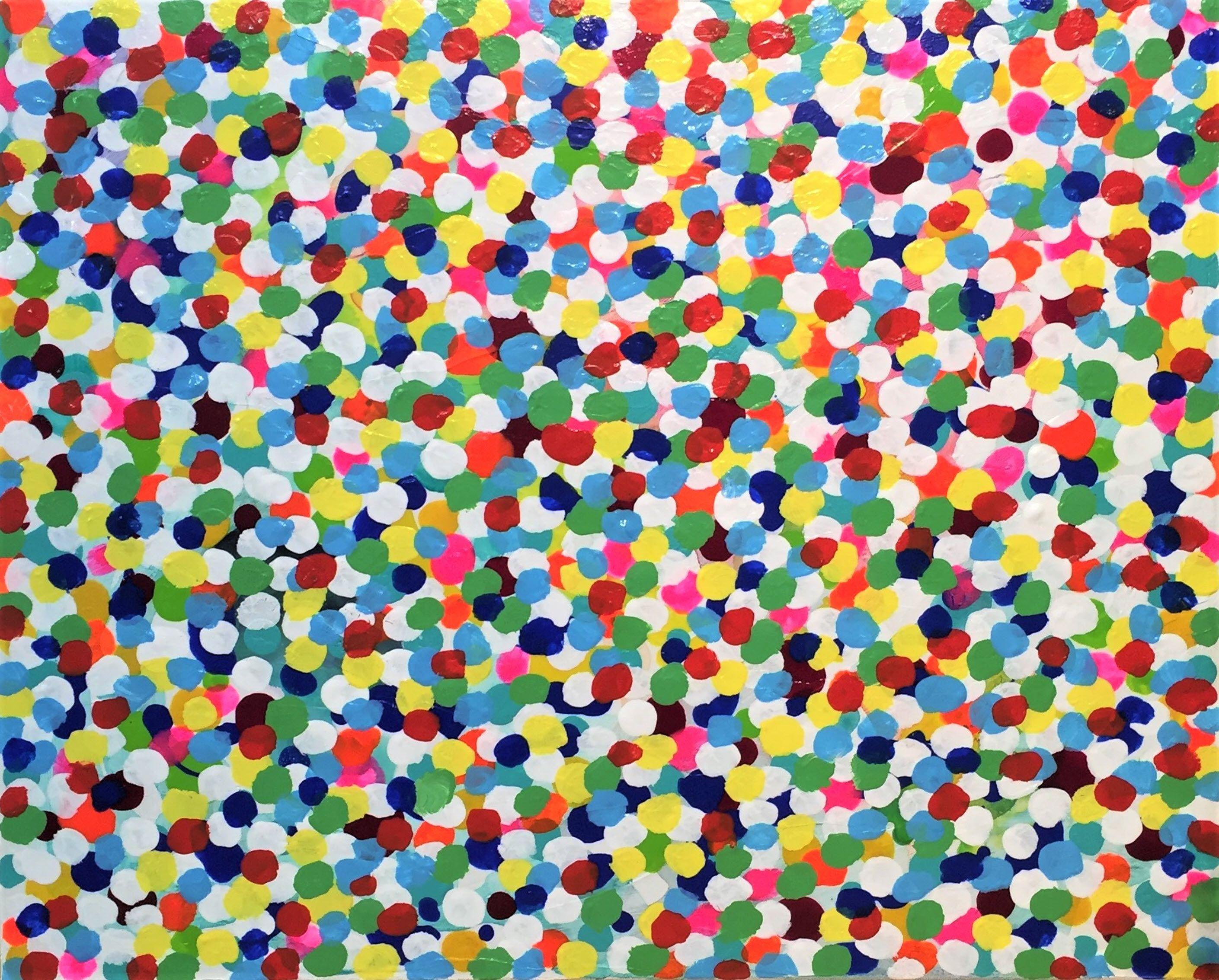 Cristina Stefan Abstract Painting - Summer dot by dot, Painting, Acrylic on Canvas