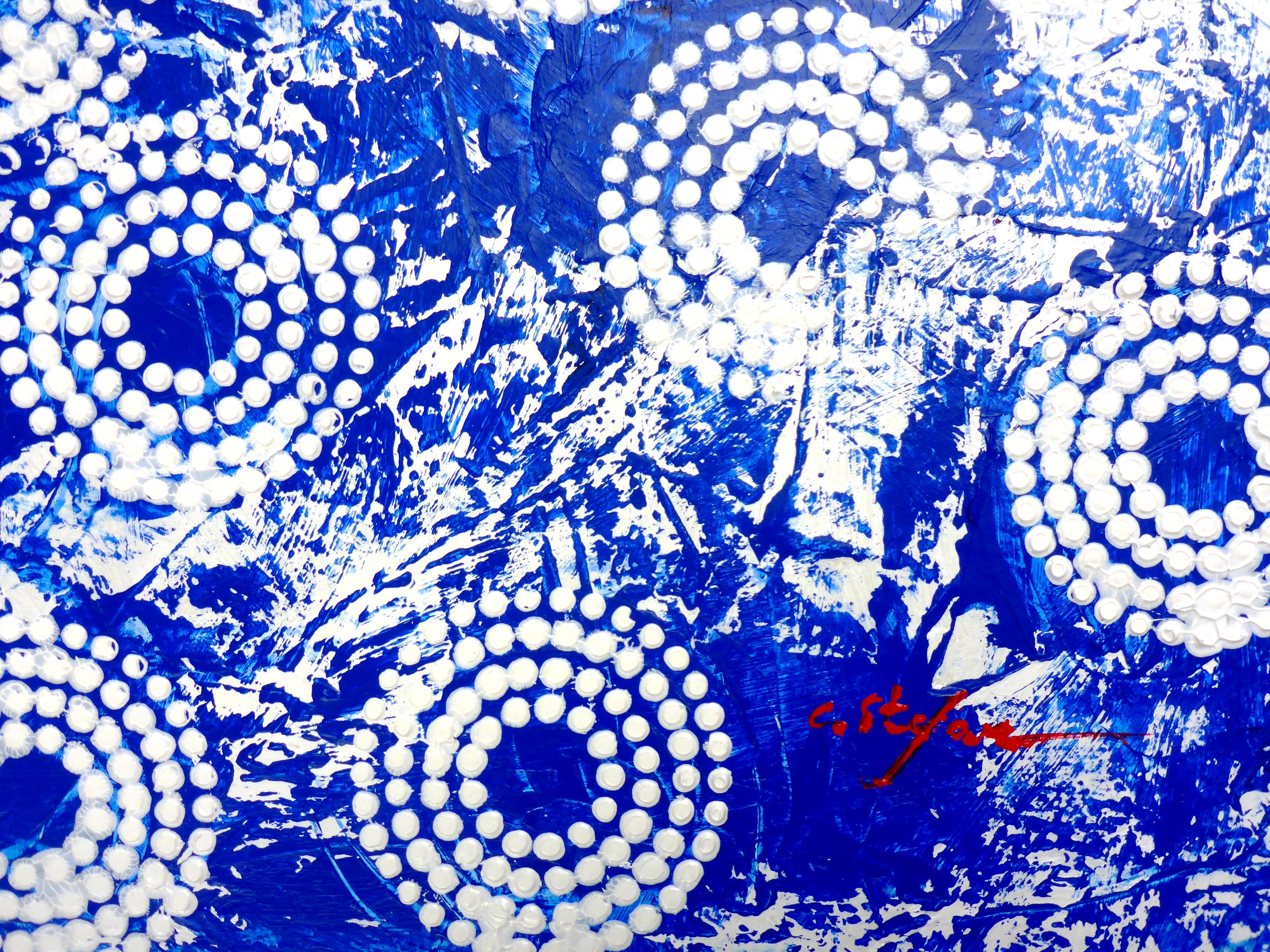 Tendencies - Blue Abstract, Painting, Acrylic on Canvas For Sale 4