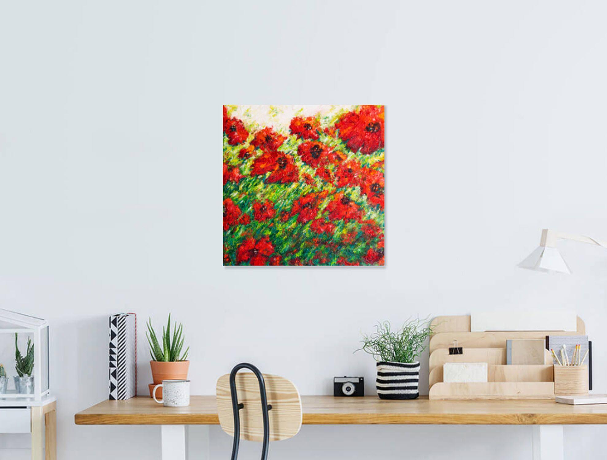 I papaveri rossi di Spagna, Pittura, Olio su tela in vendita 1