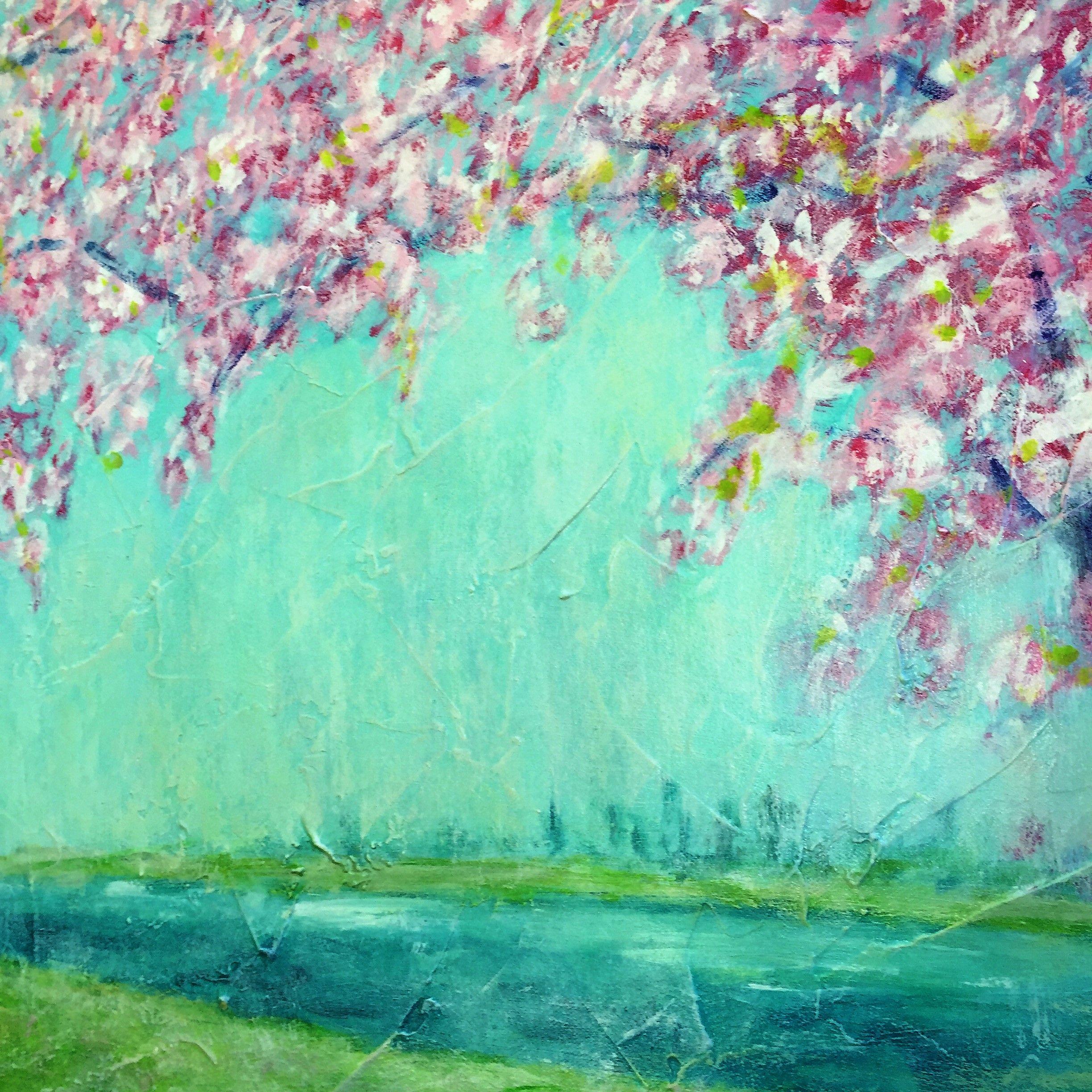 cherry blossom painting acrylic