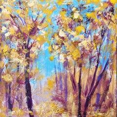 Trees at Fall, Painting, Acrylic on Canvas