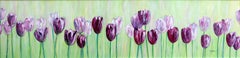 Used Tulips - minimalist painting (FRAMED), Painting, Acrylic on Canvas