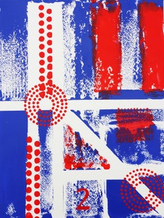 Two - Blue Abstract, Painting, Acrylic on Paper