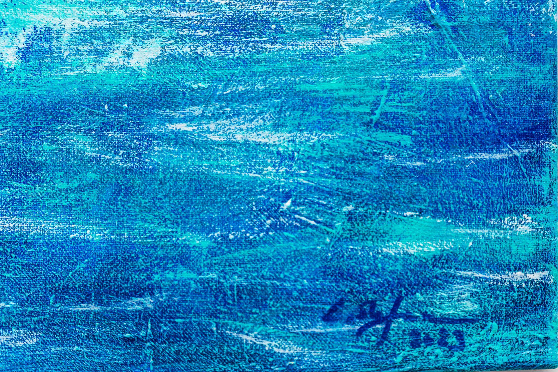 Acqua - Riflessi del Mar Mediterraneo, Pittura, Acrilico su tela - Painting Astratto di Cristina Stefan
