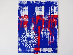 Winter wishes - Blue Abstract, Painting, Acrylic on Paper