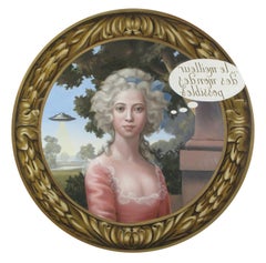 Cristina Vergano Painting "The Best of All Possible Worlds" Oil on Wood, 1990