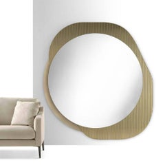 Miroir rond Cristo en verre bronzé