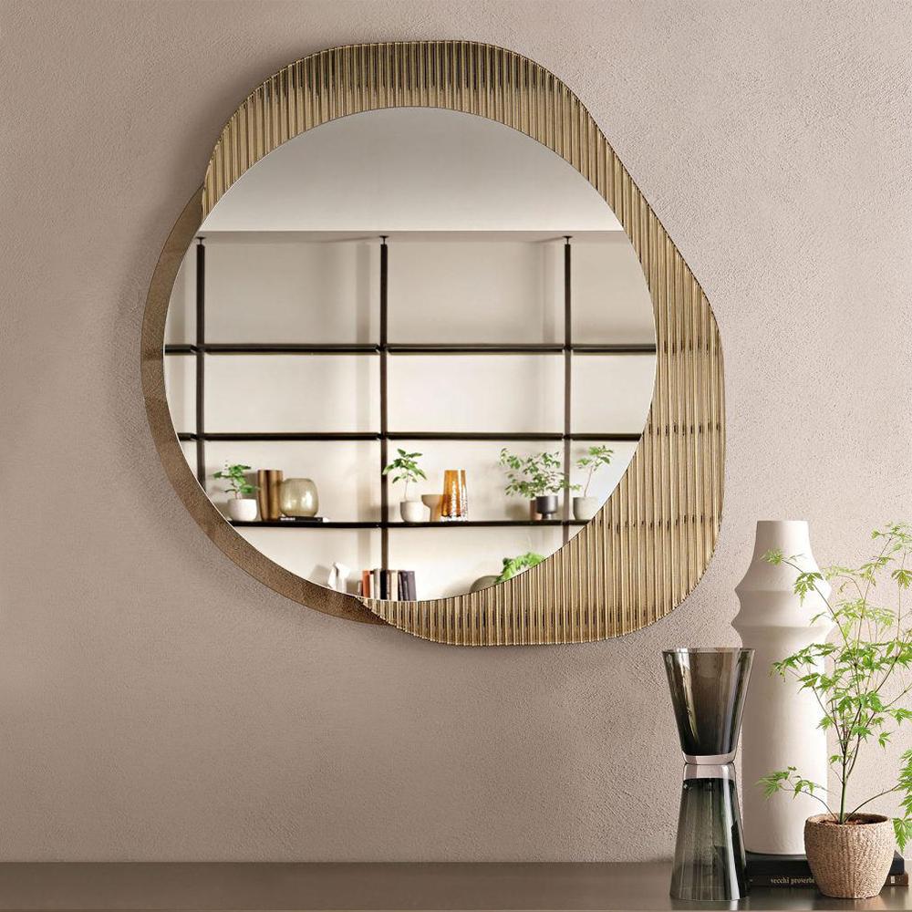 Effet bronze Miroir rond Cristo en verre bronzé en vente