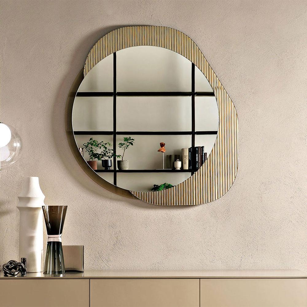 Miroir rond Cristo en verre bronzé Neuf - En vente à Paris, FR