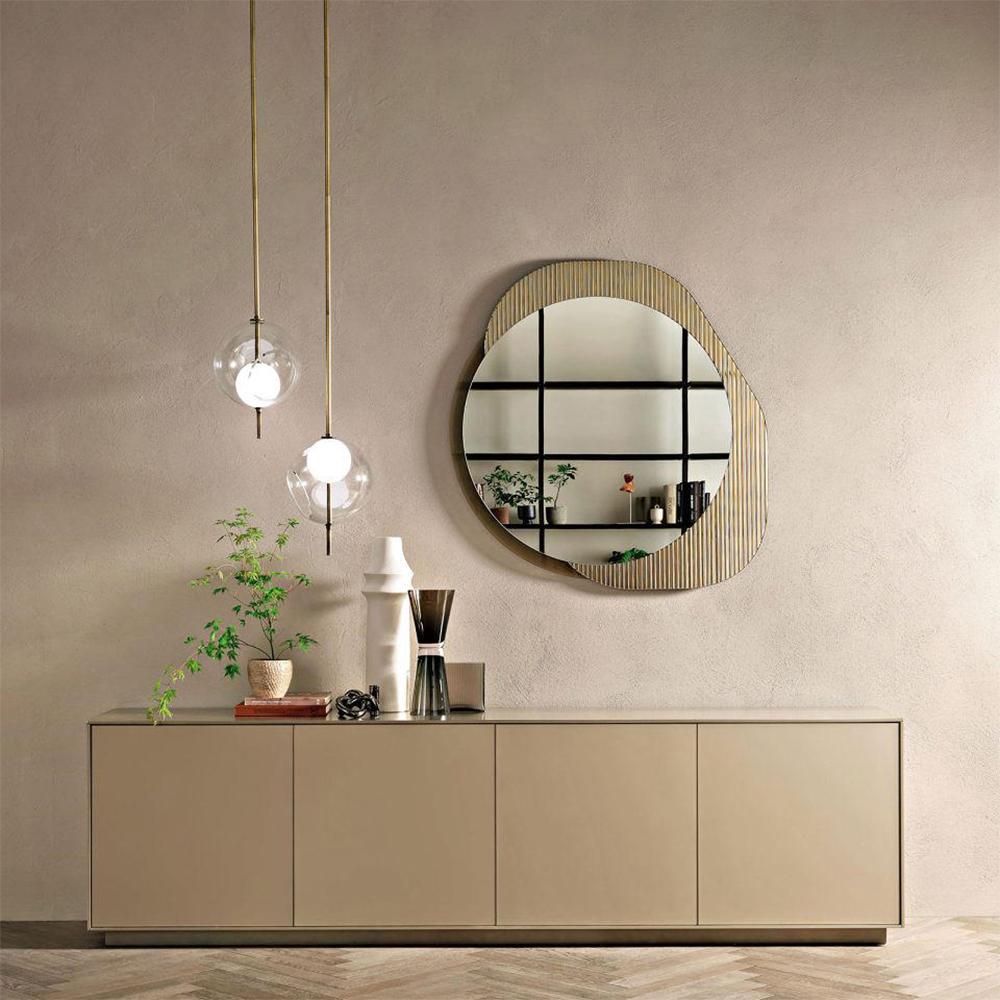 XXIe siècle et contemporain Miroir rond Cristo en verre bronzé en vente
