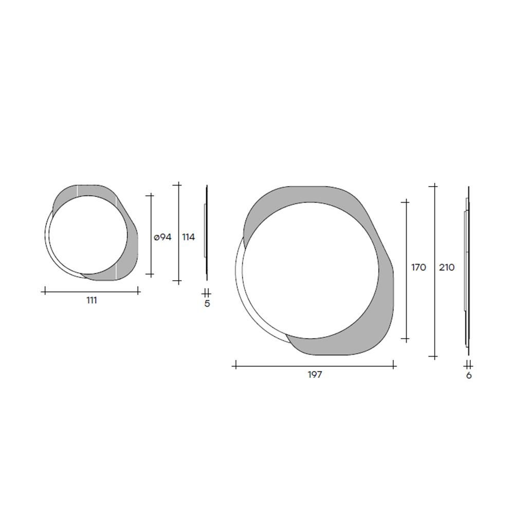 Métal Miroir rond Cristo en verre bronzé en vente