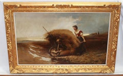 Campesina con carreta - Óleo sobre tela