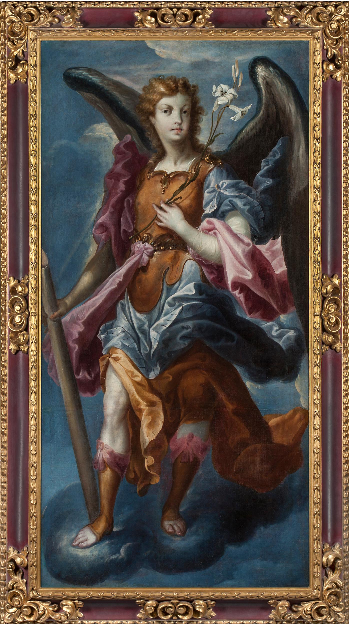 Figurative Painting Cristobal de Villalpando - L'archange Gabriel