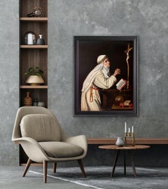 Large 17th century Italian Painting Saint Catherine of Siena - Christ Religious