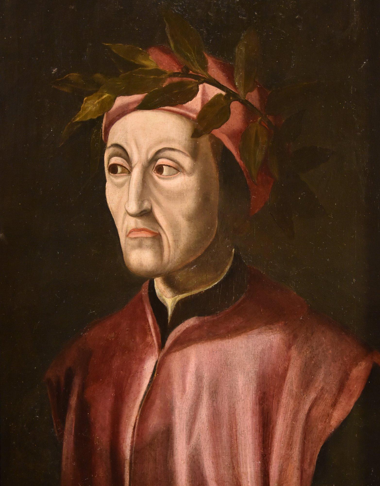 Portrait Dante Alighieri Cristofano Papi Dell'altissimo Paint 16/17th Century - Black Portrait Painting by Cristofano Di Papi Dell'altissimo (1525-1605)