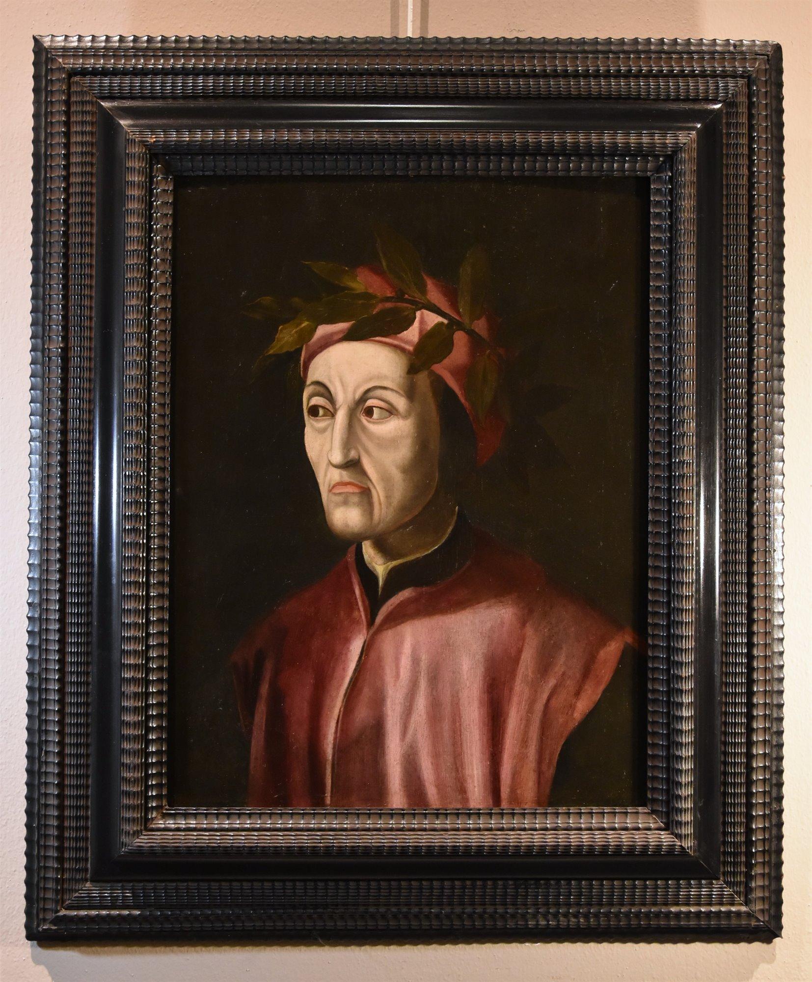 Cristofano Di Papi Dell'altissimo (1525-1605) Portrait Painting - Portrait Dante Alighieri Cristofano Papi Dell'altissimo Paint 16/17th Century