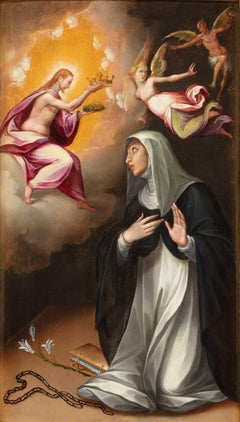 Ölgemälde auf Leinwand, Cristofano Roncalli, Heilige Katharina von Siena, 16. Jahrhundert