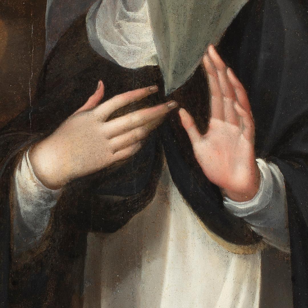 Ölgemälde auf Leinwand, Cristofano Roncalli, Heilige Katharina von Siena, 16. Jahrhundert im Angebot 5