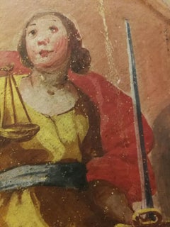 Quattro Virtù Cardinali tempera su tela, arte manierista toscano del XVI secolo