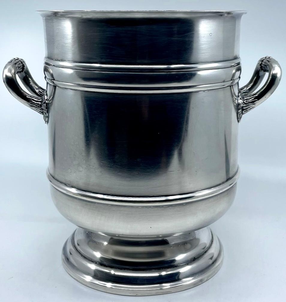 Plated Cristofle Silver Champagne Ice Bucket For Sale
