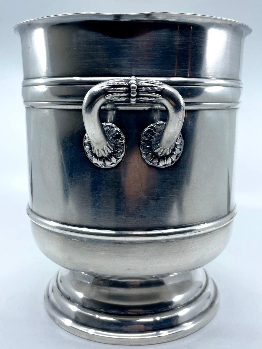 20ième siècle Seau à glace champagne argenté Cristofle en vente