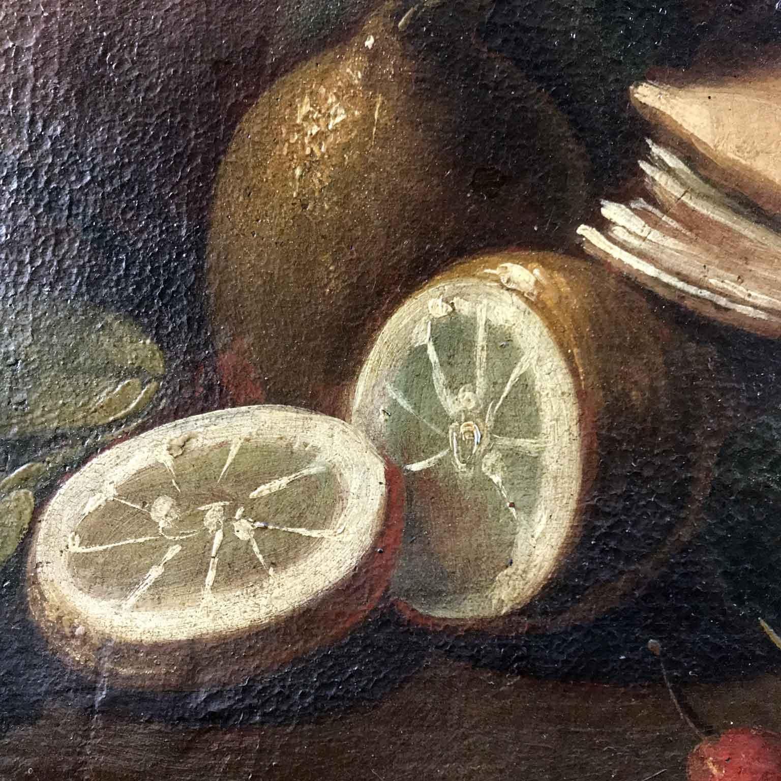A stunning pair of antique Italian trompe l'oeil still lifes, a pair of 18th-century oil-on-canvas visual pranks, fake still lifes known as paintings of deception by an Italian-born follower of Cristoforo Munari (Reggio Emilia 1667 - Pisa 1720),