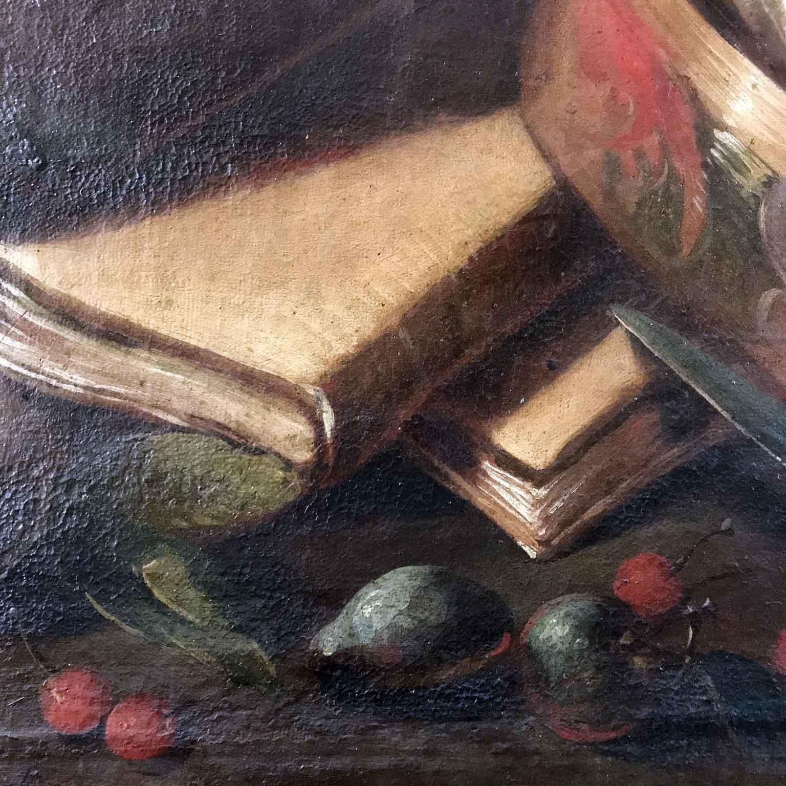 Pair of Nature Morte Trompe L'oeil Italian Baroque Early 18th Century For Sale 4