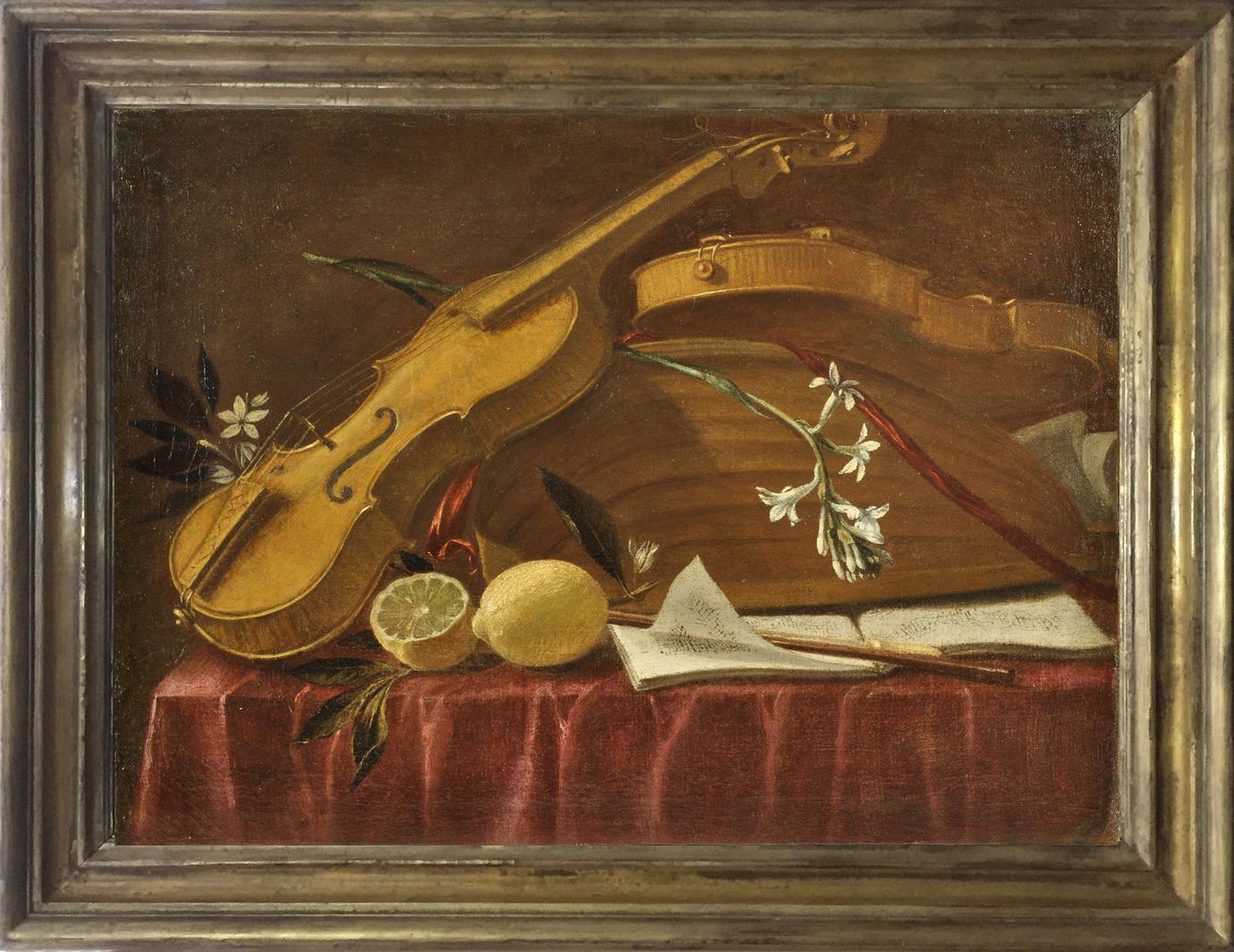 Cuatro bodegones con instrumentos musicales en venta 1