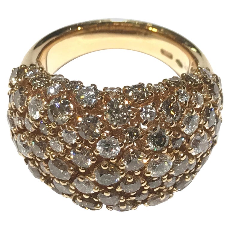 Crivelli 18 Karat Gold Diamond Cocktail Ring with Champagne and White ...