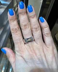 Crivelli 18K Gold Diamond Fish-Bone Ring, Contemporary Italian Design