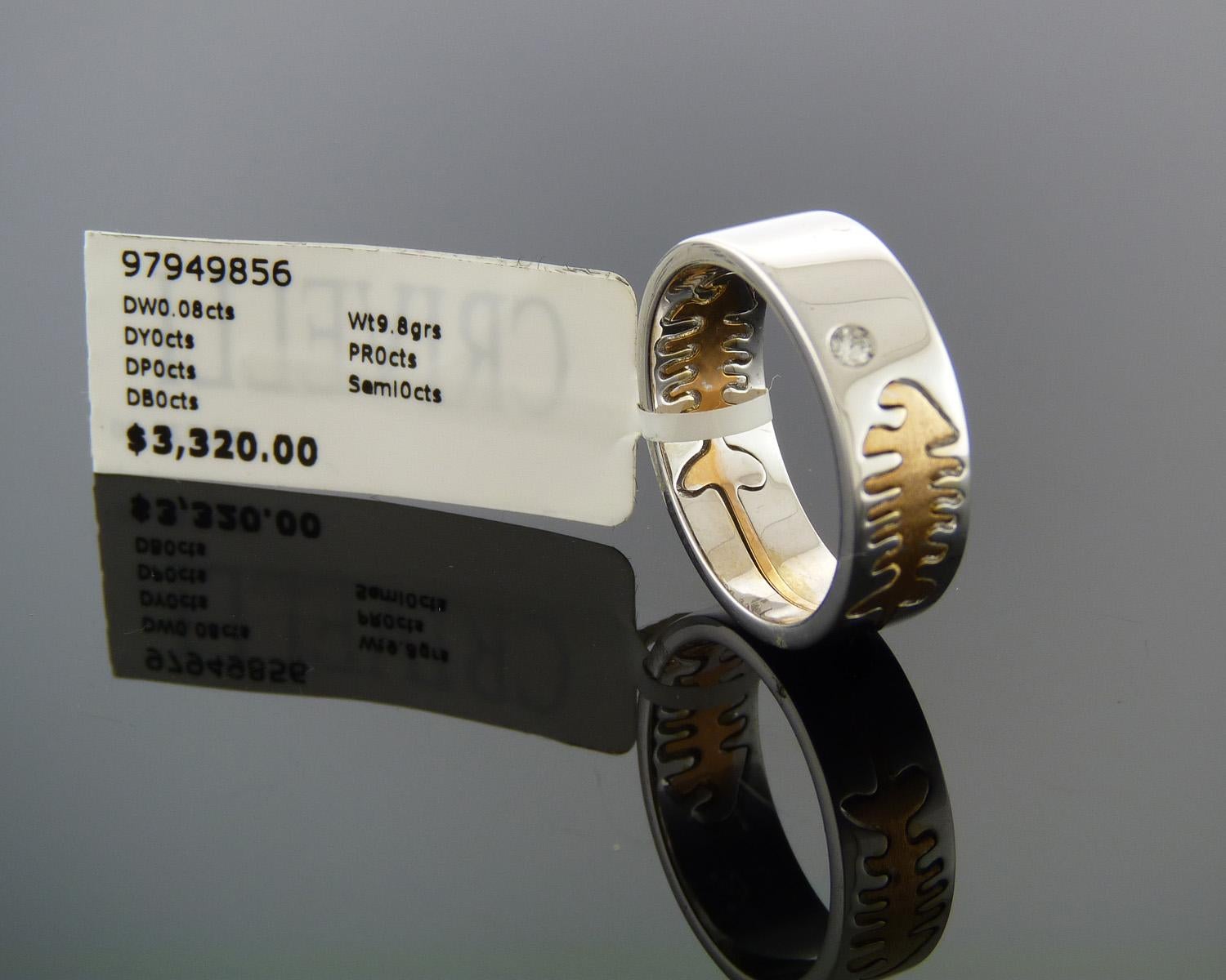 Crivelli: Fisch-Bone-Ring aus 18 Karat Gold mit Diamanten im Zustand „Neu“ im Angebot in New York, NY