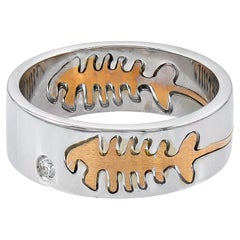 Crivelli Bague en or 18 carats et diamants en forme de poisson