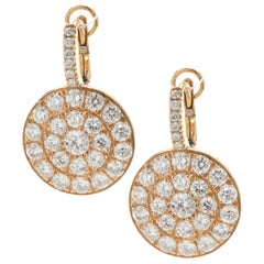 Crivelli 18 Karat Rose Gold Pave Diamond Disc Earrings