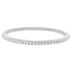 Crivelli 18 Karat White Gold Diamond Stretch Bracelet