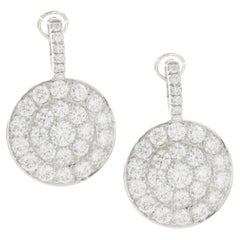 Crivelli Boucles d'oreilles disques en or blanc 18 carats avec diamants pavés
