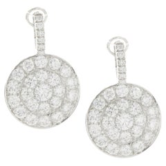 Crivelli 18 Karat White Gold Pave Diamond Disc Earrings