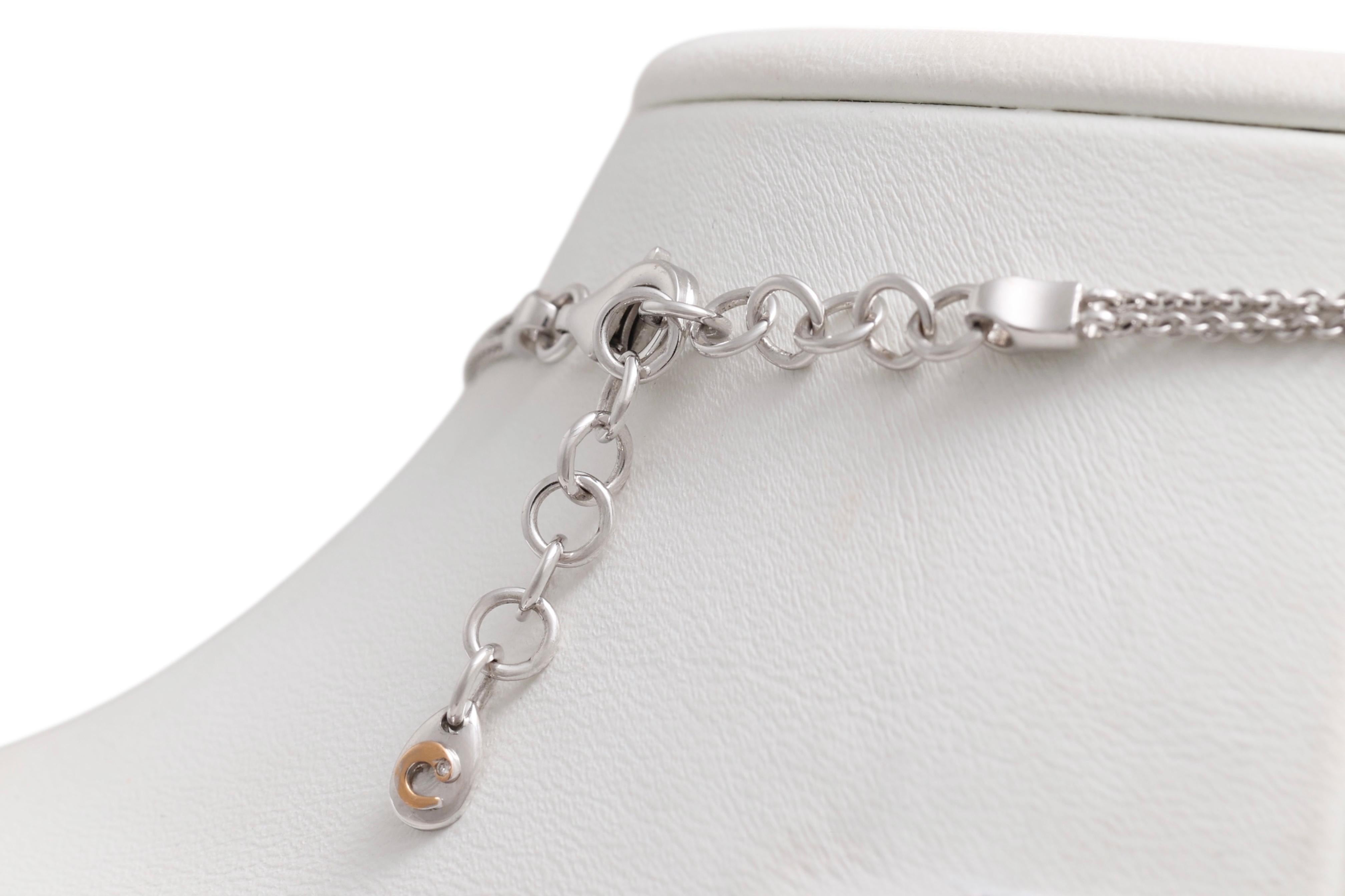 Crivelli Collier pendentif en or blanc 18 ct avec diamants et pièces mobiles en vente 4