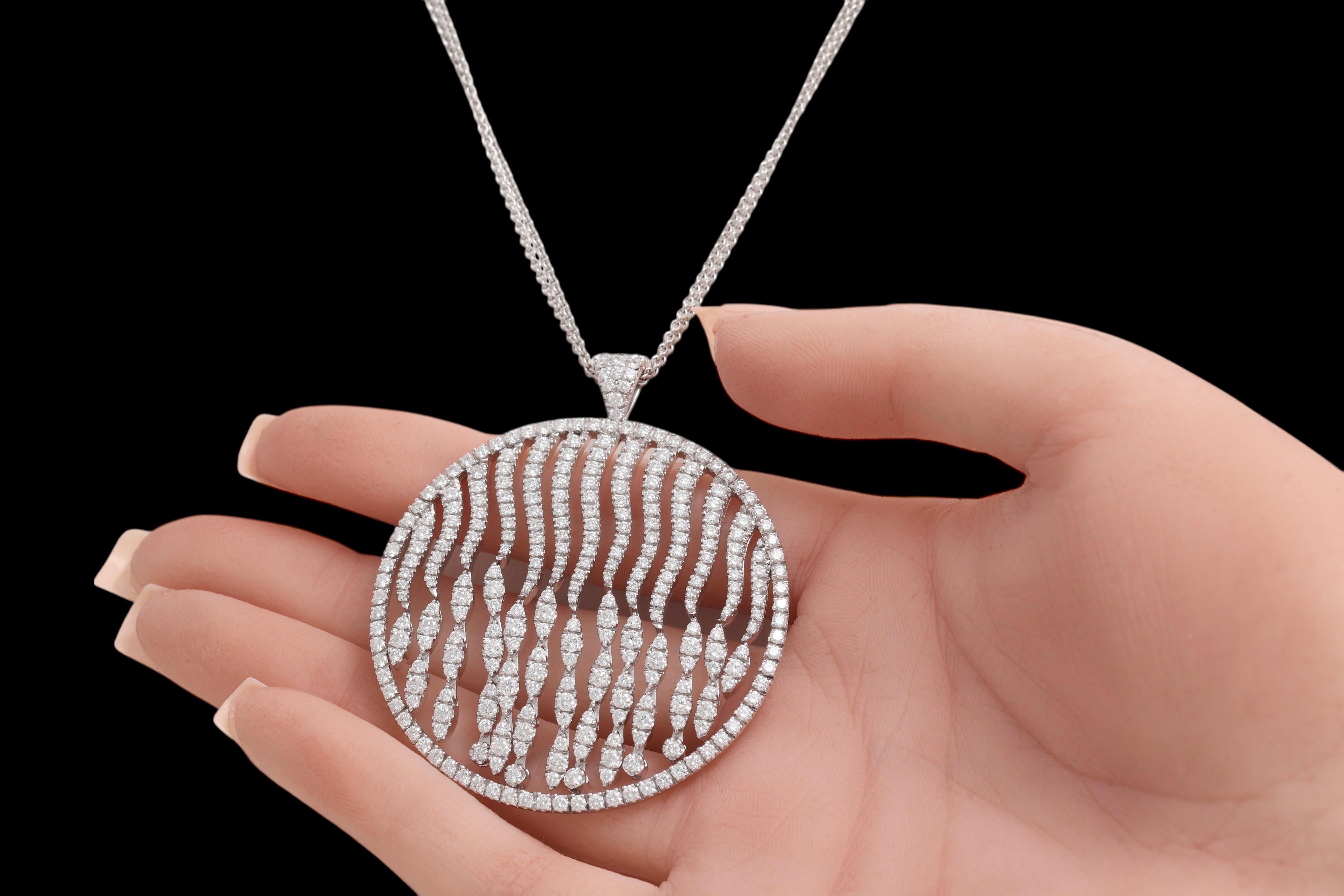 Crivelli Collier pendentif en or blanc 18 ct avec diamants et pièces mobiles en vente 7